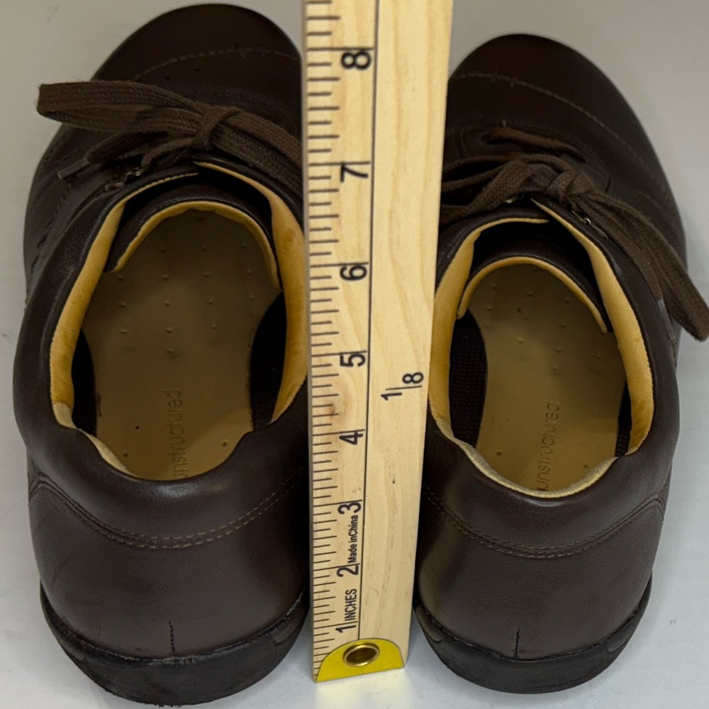 Clarks Sz 9W Women’s Artist Unstructured Brown Leather Lace Up Comfort Shoe - Picture 7 of 9
